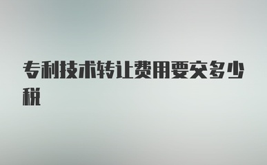 專利技術轉讓費用涉及哪些稅費？詳解稅務要點與優惠政策